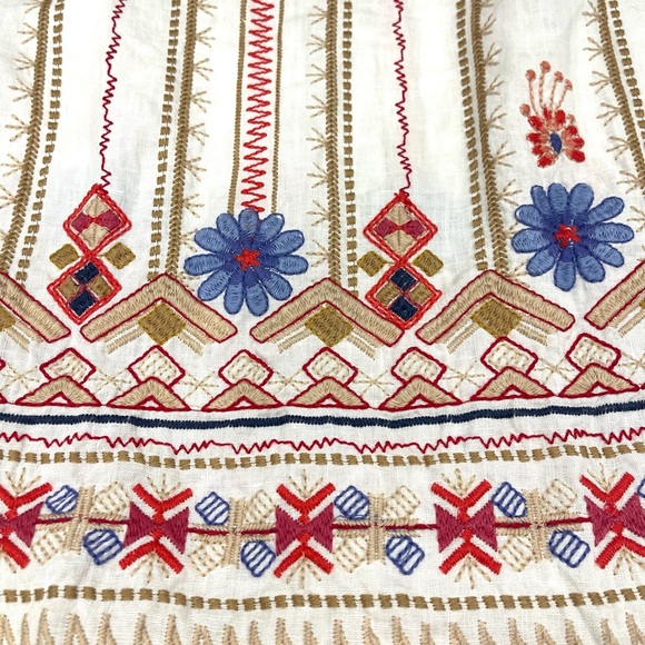 Johnny Was Los Angeles Frederique Embroidered Linen Boho Maxi Skirt XS Festival - Picture 8 of 11